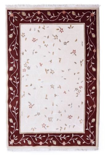 Eredeti Gyapjú szőnyeg 100% Gyapjú Százszorszép bordó-krém 170 x 240 cm