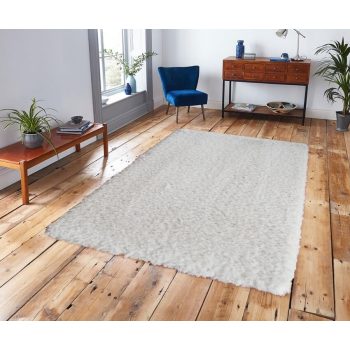   Bora nagyméretű Shaggy szőnyeg hófehér Minőségi Vastag 200 x 290 cm