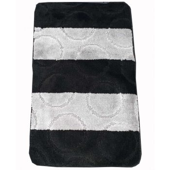   Barót Fürdőszoba Szőnyeg Szett 3 részes Fekete Szürke 50 x 80 cm