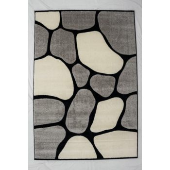   Korália különleges modern szőnyeg fekete szürke 120 x 170 cm