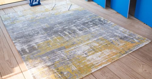 Ilárion luxus szőnyeg 80 x 150 cm modern sárga szürke