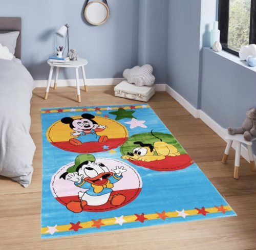 Mickey & Plútó & Donald Disney Gyerekszőnyeg Kék