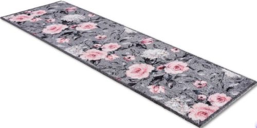 Raye rózsás konyhai szőnyeg 50 x 70 cm szürke rózsaszín